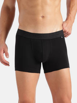 Jockey - Us60 Men Super Combed Cotton Elastane Stretch Solid Trunk-Black