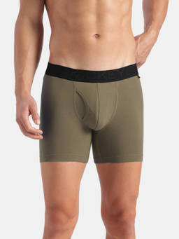 Jockey - Us71 Men Super Cotton Solid Boxer Brief with Ultrasoft Waistband-Earth