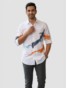 HILO DESIGN - White Hand Painted Shirt