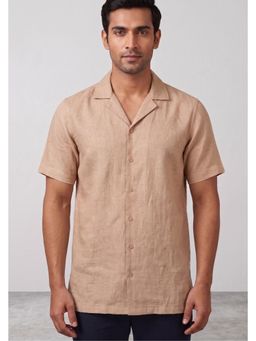 HILO DESIGN - Beige Linen Solid Shirt