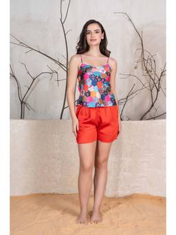 Private Lives - Multi Color Classic Night Suit In Printed