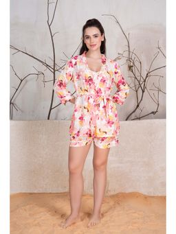 Private Lives - Pink Classic Night Suit In Printed