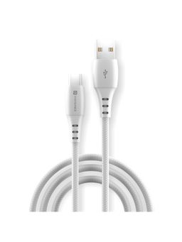 Portronics - Konnect A Type-C Cable with 3A Charging 480mbps Data Transmission 1M Length - White