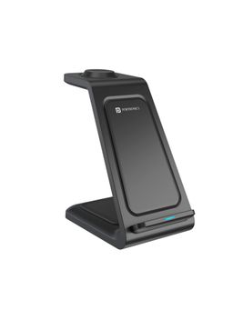 Portronics - Freedom 33 3-in-1 Wireless Charger for iPhone 11-12-13 QI enables Devices - Black