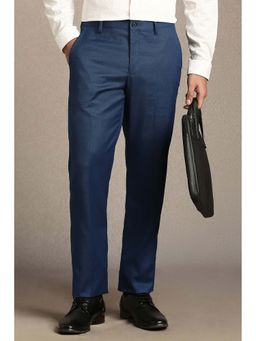 Louis Philippe - Men Slim Fit Flat Front Formal Trousers
