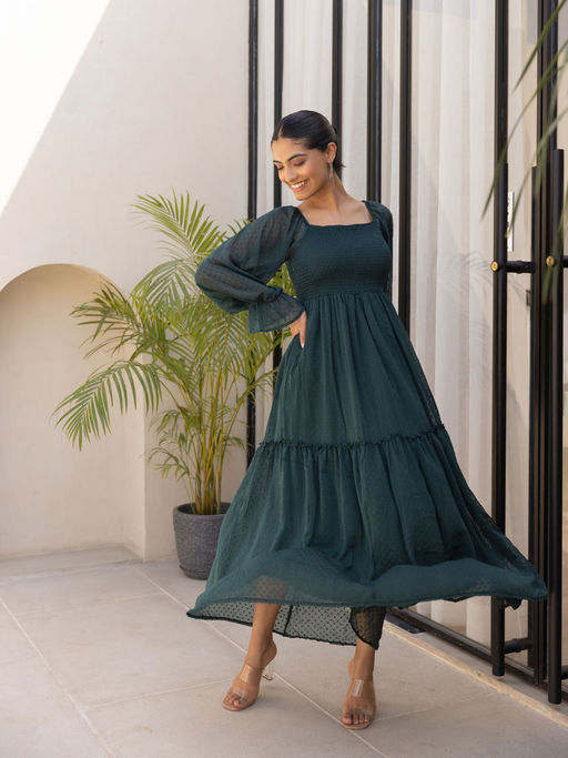 Buy Polago Clothing Emerald Green Chiffon Dress Online Buy Polago Clothing Emerald Green Chiffon Dress Online