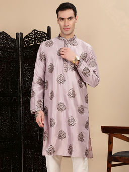 Sanwara - Purple Embroidered Regular Fit Kurta