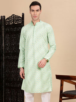 Sanwara - Green Embroidered Regular Fit Kurta