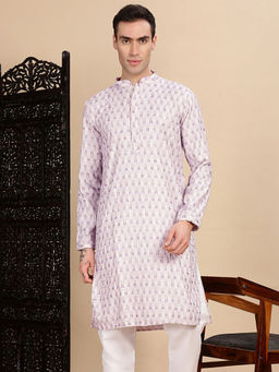 Sanwara - Purple Embroidered Regular Fit Kurta