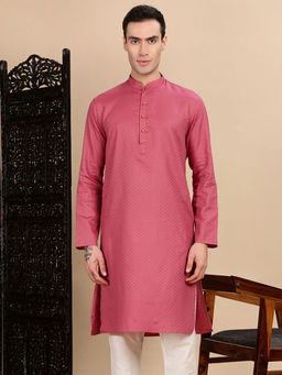 Sanwara - Pink Self Design Regular Fit Kurta