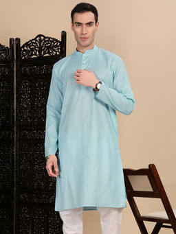 Sanwara - Green Self Design Regular Fit Kurta