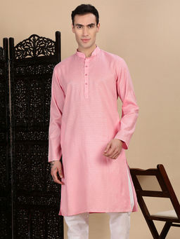 Sanwara - Pink Self Design Regular Fit Kurta