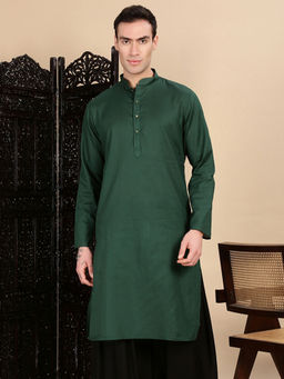 Sanwara - Green Self Design Regular Fit Kurta