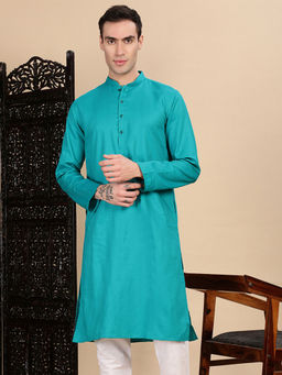 Sanwara - Green Self Design Regular Fit Kurta