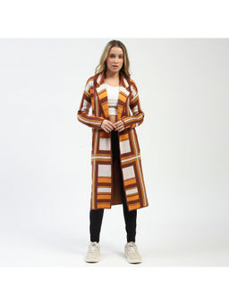 Madame - Women Solid Orange Shrug