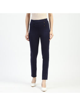 Madame - Women Solid Navy Blue Jeggings