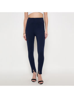 Madame - Women Solid Navy Blue Jeggings