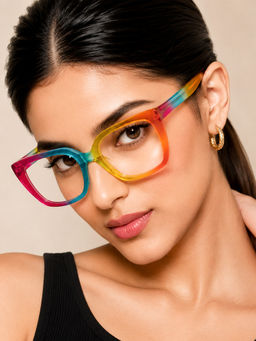 PERKEY - Unisex Square Multi-Color Eyeglass Frame - OPTL002-C3 (51)