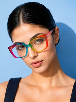 PERKEY - Unisex Square Multi-Color Eyeglass Frame - OPTL007-C3 (55)