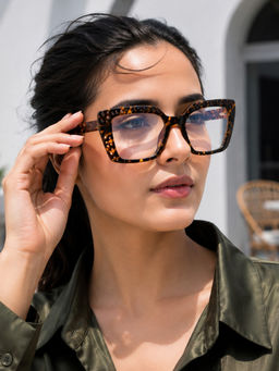 PERKEY - Square Full Rim Blue Cut Light Glasses for Women - OPTL0020-C2 (51)