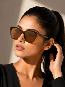 PERKEY - Cat Eye Square Polarized UV Protection Sunglasses - PRKY0021-C2 (54)