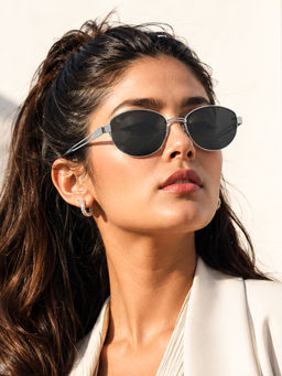 PERKEY - Oval UV Protection Sunglasses For Men & Women Stylish - PRKY0022-C1 (55)
