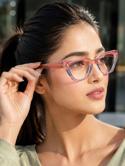 PERKEY - Full Rim Cat Eye Blue Computer Eyeglasses For Women (Optl0017-C2) (52)