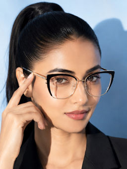 PERKEY - Full Rim Cat Eye Blue Computer Eyeglasses For Women (Optl0018-C1) (55)