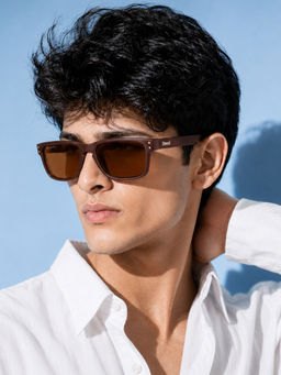 Stood - Brown Square Uv Coating Full Rim Sunglass-Sg-Std0020-C3