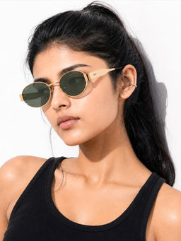 Stood - Green Oval Uv Coating Full Rim Sunglass-Sg-Std0023-C4