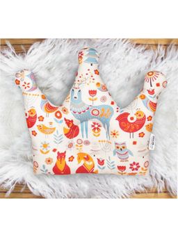 Oscar Home - Crown Shape Multi-Coloured Cushion Throw Pillow For Living Room Decor