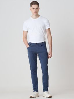 Mufti - Men Blue Cotton Blend Solid Jeans