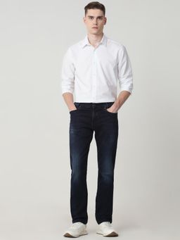 Mufti - Men Indigo Cotton Blend Solid Jeans