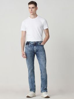 Mufti - Men Blue Cotton Blend Solid Jeans