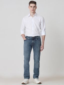 Mufti - Men Blue Cotton Blend Solid Jeans