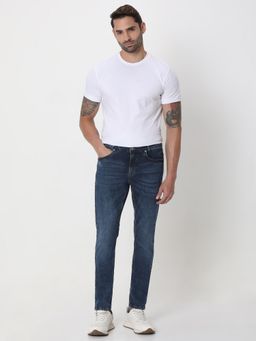 Mufti - Men Indigo Cotton Blend Solid Jeans