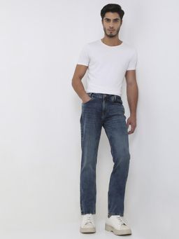 Mufti - Men Blue Cotton Blend Solid Jeans