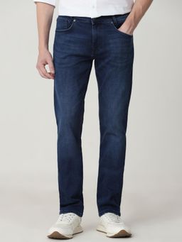 Mufti - Men Indigo Cotton Blend Solid Jeans