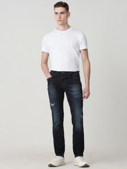 Mufti - Men Indigo Cotton Blend Solid Jeans