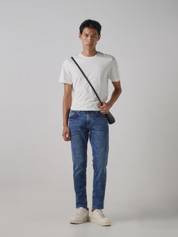 Mufti - Men Blue Cotton Blend Solid Jeans