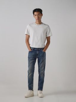 Mufti - Men Indigo Cotton Blend Solid Jeans