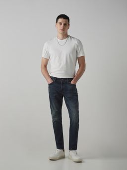 Mufti - Men Indigo Cotton Blend Solid Jeans