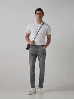 Mufti - Men Grey Cotton Blend Solid Jeans