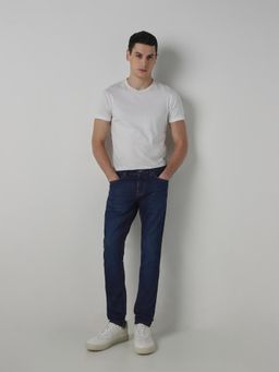 Mufti - Men Indigo Cotton Blend Solid Jeans