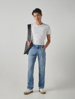 Mufti - Men Blue Cotton Blend Solid Jeans
