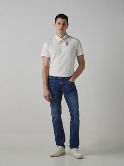 Mufti - Men Indigo Cotton Blend Solid Jeans