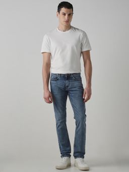 Mufti - Men Indigo Cotton Blend Solid Jeans