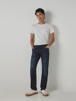 Mufti - Men Indigo Cotton Blend Solid Jeans
