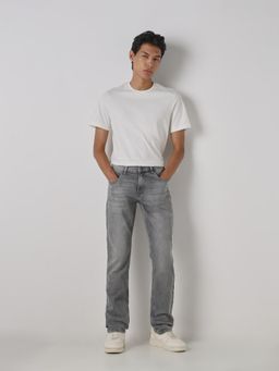 Mufti - Men Grey Cotton Blend Solid Jeans