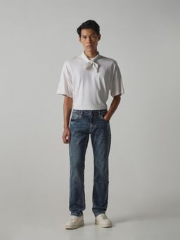 Mufti - Men Blue Cotton Blend Solid Jeans